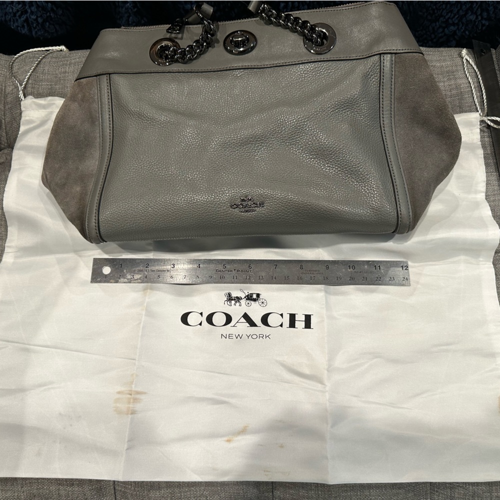 Barely used suede & leather Coach purse - Picture 10 of 12